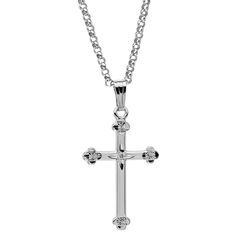 Diamond Sterling Silver Budded Cross Pendant Necklace Circle Monogram, Necklace Diamond, Jewel Box, Cross Jewelry, Cross Pendant Necklace, Hand Engraving, Oakley Sunglasses, Chain Lengths, Chain Length