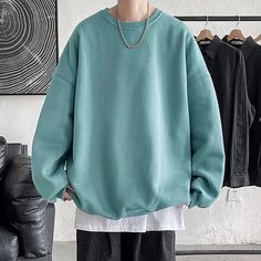 tuledai Oversized Solid Color Hoodie For Streetwear, Oversized Plain Hoodie Sweatshirt, Plain Fleece Sweatshirt For Streetwear, Sporty Plain Sweatshirt For Winter, Oversized Solid Color Casual Hoodie, Casual Oversized Solid Color Hoodie, Casual Solid Drop Shoulder Sweats, Oversized Sportswear Sweatshirt For Fall, Oversized Fall Sportswear Sweatshirt