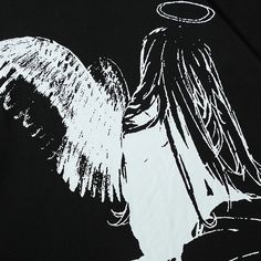 A fallen angel, as they say. DETAILSMaterial: CottonCollar: O-Neck Angel Wings Graphic, Harajuku Men, Y2k Fall, Japanese Harajuku, Autumn T Shirts, Funny Prints, Tshirt Pattern, Summer Black, Fallen Angel