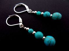 This a pair of pretty tibetan silver dangly turquoise bead leverback hook earrings. Measure approx. 4cm from top of hook to bottom of earring. These earrings are for pierced ears. Freshly made by me and unworn. Thanks for looking!! Adjustable Hypoallergenic Dangle Jewelry, Nickel-free Adjustable Drop Earrings, Nickel Free Adjustable Drop Earrings, Adjustable Turquoise Teardrop Jewelry, Adjustable Turquoise Jewelry With Lobster Clasp, Turquoise Long Drop Earrings With Ear Wire, Adjustable Turquoise Dangle Jewelry, Adjustable Teardrop Jewelry With Ear Wire, Adjustable Hypoallergenic Teardrop Jewelry