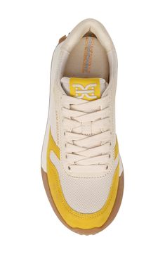 Complete your casual look with the sporty sophistication of a lace-up sneaker embellished with suede overlays. Removable insole Leather upper/textile lining/synthetic sole Imported Saffron Yellow, Casual Look, Sam Edelman, Womens Sneakers, Casual Looks, Leather Upper, Nordstrom, Lace Up, Sneakers