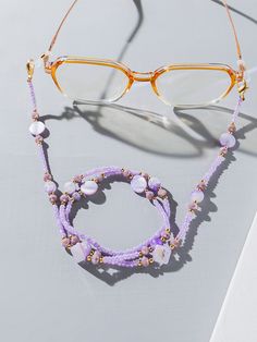 Multicolor Beaded Chain Glasses Chains For Gifts, Silver Metal Beaded Glasses Chain, Adjustable Colorful Beads Glasses Chains, Adjustable Purple Glass Glasses Chains, Multicolor Adjustable Glasses Chain, Beaded Glasses Chain, Beaded Glasses, Sunglasses Necklace, Eyeglass Accessories