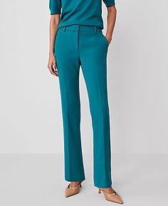 Formerly known as the straight pant, our sophisticated and timeless straight-leg pant has a classic lean fit for a chic, structured silhouette. Front zip with hook-and-bar closure. Belt loops. Front off-seam pockets. Back besom pockets. Shop all Sophia pants,Leg Shape:Straight – a leg-skimming shape with tailored, timeless versatility,Rise:Mid rise: sits 2 1/4" below natural waist,Imported:Imported,Fit:Tailored & fitted,Length:Full length: 31" inseam with 15 3/4" leg opening,Fabrication:65% Poly Straight Pants, Straight Leg Pants, Ann Taylor, Mid Rise, Full Length, Straight Leg, Size 12, Pants, Green