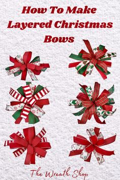 how to make layered christmas bows for the holiday season - step by step video instructions