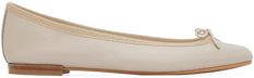 Nappa calfskin ballerina flats in beige. · Bow accent at vamp · Grosgrain trim at collar · Cotton twill lining · Stacked leather heel with rubber injection · Leather stitch-and-return sole Supplier color: Sand Chic Slip-on Ballet Flats In Calf Leather, Chic Calf Leather Slip-on Ballet Flats, Classic Beige Slip-on Ballet Flats, Chic Calf Leather Ballet Flats, Elegant Almond Toe Ballet Flats With Branded Insole, Chic Ballet Flats For Galas, Elegant Almond Toe Ballet Flats For Galas, Elegant Leather Sole Ballet Flats, Elegant Slip-on Ballet Flats With Removable Insole