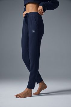 Meet the sweats you’ve seen all over your feed. They’re done in a plush, incredibly soft, wide-ribbed fabric that feels as good as it looks. The jogger-style silhouette is luxuriously cozy with a high-rise waistband and ankle cuffs. Make it a matching set with the Muse Hoodie. Cutest Clothes, Blue Sweatpants, The Muse, Woman Back, Workout Sets, Fashion Joggers, Ankle Cuffs, Back Women, Alo Yoga