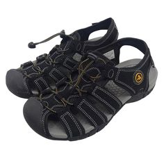 Atika Men's Outdoor Hiking Sandals 7 Closed Toe Trail Walking Lightweight Athletic Sports Summer Beach Water Shoes Gently Used 071524-Box Tops-Hs-Ms Black Slip-on Sport Sandals For Outdoor Activities, Black Slip-on Sport Sandals For Hiking, Black Durable Sport Sandals, Durable Black Sport Sandals, Durable Sporty Black Sport Sandals, Sporty Slip-resistant Sandals For Outdoor Activities, Black Closed Toe Breathable Sandals, Black Breathable Closed Toe Sandals, Black Breathable Closed-toe Sandals