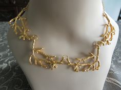 "I offer free delivery on US orders $35 USD and over.  Also free delivery within Australia on orders $35 AUD and over - use code FREEDELIVERY at checkout. Bright gold necklace of twigs or branches.  Imagine coral branches in the ocean or twigs of wood in the forest. The necklace is 48cm (19\") long.  I am happy to adjust the length of the chain if you would like the necklace longer or shorter.  The metal is a gold-toned alloy (nickel free and lead free).  The closing is a lobster clasp." Gold Branches, Bright Gold, In The Ocean, In The Forest, The Forest, Long Necklace, The Ocean, Charm Necklace, Necklace Etsy