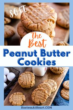 the best peanut butter cookies on a cutting board