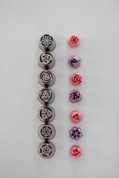 several different types of chocolate molds on a white surface, including one with swirl designs and the other with spiral shapes