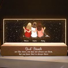 Illuminate your most cherished memories with the "Good Friends Are Like Stars" Personalized LED Night Light. This enchanting night light is the perfect gift to let your bestie know just how precious she is to you. Whether for a birthday, Christmas, or any special celebration, this night light will make your best moments glow in the night. Crafted with love and designed to create a warm, ambient glow, this night light serves as a beautiful reminder of the bond you share with your best friend, sis Friends Are Like Stars, 5 Best Friends, Good Friends Are Like Stars, Light Crafts, Adult Crafts, Best Moments, Friends Are Like, Good Friends, Great Memories