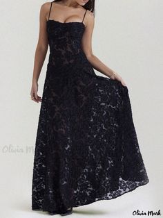 Olivia Mark - Lace Floral Patterned Sleeveless Dress with Embroidery, Elegant Evening Gown Elegant Evening Gown, Dress With Embroidery, Evening Gowns Elegant, Types Of Skirts, Olivia Mark, A Line Skirt, Evening Gown, Types Of Collars, A Line Skirts