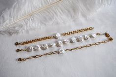 Features:

- High quality gold plated jewelry findings, real freshwater pearls;
- Modern trendy designs;
- Includes beautiful bag for storage.

Color can vary on devices and different computer
 screens based on their settings.

#GiftforHer
#pearljewelry
#everydaybracelet
#mothergift
#WeddingJewelry
#CasualBracelet
#ElegantBracelet
#pearlbracelet
#bridesmaidjewelry
#PearlChain
#WeddingBracelet
#GiftforWoman
#elegantgift