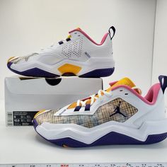 NIKE JORDAN ONE TAKE 4 WHITE - COURT PURPLE - CANYON GOLD MENS SZ 9 [DO7193-100] Shoes are brand new, box has wear on the outside. Please see all photos and determine accurate condition, I strive to ship following bussiness day once payment is received in order to get youre purchase to you as fast as possible. Any questions please feel free to contact me, thanks for looking!! Jordan One, Jordan Ones, Nike Jordan, Athletic Shoes, Men's Shoes, Jordan, Shoe Accessories, The 100, Mens Accessories