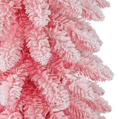 a pink christmas tree with white lights