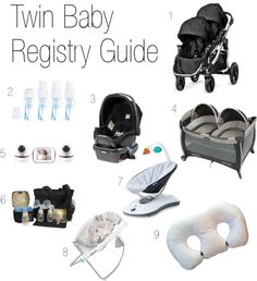 a baby's travel guide with items for it to be in the stroller