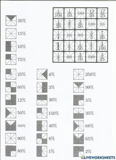 the worksheet is filled with numbers and squares