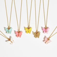 "Gold Butterfly Necklace Dainty Butterfly Necklace Personalized Gifts for Kids Girls Gold Butterfly Necklace For Kids Jewelry for Women Item Detail * Butterfly Pendant Size : 12mm x 12mm * Chain Length 16\" + 2\" extender for adjusting the length. You can change \"chain size\" without extra charge, Please write in a Personalization Note when you are checking out. Shipping The \"ship by\" date on your invoice is NOT equivalent to the actual \"delivery\" date. - Ship by date : When your package le Cute Butterfly Necklace For Gift, Cute Pink Necklaces With Butterfly Charm, Blue Butterfly Necklace, Necklace For Kids, Necklaces Dainty, Gold Butterfly Necklace, Flower Girl Necklace, Dainty Butterfly, Butterfly Necklace Gold