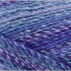 a close up view of a purple and blue yarn