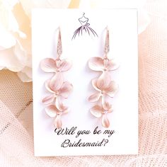 "Bridesmaid Gift, Orchid Flower Earrings, Rose Gold Necklaces, Birthstone Necklace, Personalized Sisters Gifts, Floral Bridal earrings Earrings length is 1.75\". Necklace is 16 + 2.5\" extender Bracelet is 6'+2.5\" extender stone : 1.3x1.3cm / 0.51x0.51 inch leaf : 0.5x1cm / 0.2x0.39 inch material : stone in bezel, rose gold plated over brass All items come wrapped individually in a ribboned gift box. Thank you for looking. Thanks for looking. ♥ ♥ ♥ ♥ ♥ ♥ ♥ ♥ ♥ ♥ ♥ ♥ ♥ ♥ ♥ ♥ Enter my boutique he Rose Gold Flower Bridal Earrings For Gifts, Rose Gold Flower Shaped Bridal Earrings For Gift, Gold Flower Earrings For Bridesmaids, Rose Gold Bridal Earrings With Flower Shape As Gift, Rose Gold Bridal Earrings In Flower Shape As Gift, Rose Gold Flower Shaped Wedding Earrings, Rose Gold Flower-shaped Wedding Earrings, Rose Gold Flower Shaped Bridal Earrings, Delicate Rose Gold Earrings For Bridesmaid Gift