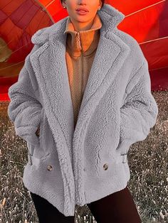 This In Style Sherpa Fleece Long Sleeve Jacket is sure to keep you warm and cozy. Its wool-blend fabric and sherpa fleece construction provides superior insulation and comfort for all-day wear. The jacket is also easy to care for and requires minimal maintenance. Get ready to experience true comfort and warmth! 100% Polyester Imported Button closure Machine Wash Brand Size Dress Bust Waist Hip XS 0-2 31-32.5'' 23-24'' 31-34" S 4--6 33-35'' 25-26'' 35-37" M 8--10 35-36'' 27-28'' 38-39" L 12--14 3 Winter Solid Fleece Jacket With Fleece Lining, Winter Solid Color Fleece Jacket With Fleece Lining, Winter Fleece Jacket With Fleece Lining, Solid Winter Fleece Jacket With Fleece Lining, Sherpa Fleece Jacket For Outdoor With Long Sleeves, Winter Outerwear With Fleece Lining For Cold Weather, Cozy Outerwear With Faux Fur Lining For Winter, Cozy Gray Long Sleeve Outerwear, Winter Wear Outerwear With Fleece Lining For Cold Weather