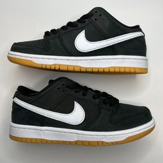 Brand New Never Worn / Never Tried On 100% Authentic Nike Dunk Low Sb Black Gum Size 4.5m/6w Cd2563 006 Black Custom Sneakers With Gum Sole, Black Custom Sneakers With Gum Sole And Round Toe, Black Low-top Custom Sneakers, Tenis Nike, Nike Sb Dunks Low, Black Gums, Puff And Pass, Nike Dunk Low, Dunk Low