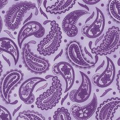 purple paisley print fabric with white background