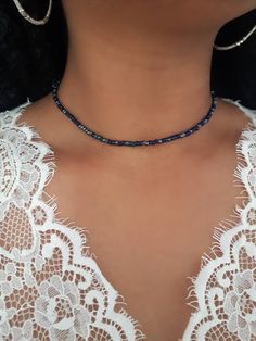 Blue Beaded Choker - Seed Bead Choker - Beaded Choker - Boho Bead Choker - Metallic Seed Choker - Blue Seed Necklace - Boho Bead Choker - Stretchy Choker * D E T A I L S * This necklace is made with different shades of blue Seed Beads that are strung onto durable Stretch Cord * S I Z E * This choker is available in the following sizes: 11.5 inches 12 inches 12.5 inches 13 inches 13.5 inches 14 inches Each choker also comes with a 2 inch extension chain  * Q U E S T I O N S  * If you have a quest Seed Bead Necklace Patterns Blue, Cheap Blue Beaded Choker, Blue Beaded Necklaces With Tiny Beads For Party, Blue Beaded Necklace With Tiny Beads For Party, Blue And Black Beads Bohemian Necklace, Blue Tiny Beads For Party, Blue Beaded Chain Bracelets For Party, Blue Beaded Necklace For Party, Blue Necklaces With Black Beads For Festival