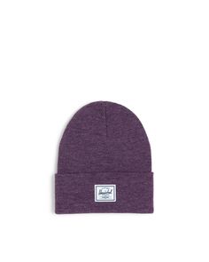 Elmer Beanie | Herschel Supply Company Classic Fitted Beanie For Fall, Adjustable Cotton Beanie For Fall, Knit Beanie With Ribbed Cuffs For Fall, Purple Casual Hat For Fall, Herschel Pencil Case, Adjustable Purple Beanie For Winter, Herschel Beanie, Adjustable Casual Purple Beanie, Pink Herschel Backpack