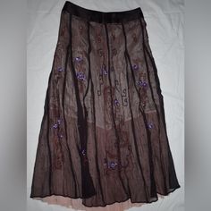 Never Worn, Perfect Condition No Flaws Brown Party Bottoms With Flowy Fit, Party Brown Lined Maxi Skirt, Spring Brown Fitted Maxi Skirt, Brown Fitted Skirt For Spring, Fitted Brown Skirt For Spring, Brown Long Skirt For Party, Spring Brown Skirt, Brown Lined Skirt For Spring, Spring Brown Relaxed Fit Skirt