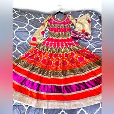 This Full Embroidery Indian Anarkali Dress Is So Pretty. You Will Be The Shine In The Party/ Wedding. Only Wore Once. In Size Small- Medium (Extra Cloths Available) Very Good Price + Dress Shipping Price Dress, Indian Anarkali Dresses, Embroidery Indian, Desi Dress, Indian Anarkali, Anarkali Dress, Indian Wedding Dress, Anarkali, So Pretty