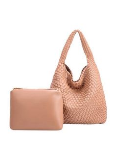 You Make Me Blush is an ethically crafted, eco-friendly shoulder bag made from recycled vegan leather. In a beautiful blush color and featuring woven leather detailing, this bag is perfect for this spring + season. With minimal impact on the environment and stylish details, this bag is both sustainable and designer-worthy. The bag is cruelty-free, eco-friendly, and ethically made. Made of Recycled Luxury Vegan Leather. Bag Dimensions: 15"W x 13"H x 5"DHandle Drop: 7.5" It has a magnetic frame cl Eco Friendly Handbags, Hot Handbags, Braided Bag, Melie Bianco, State Necklace, Slouchy Bag, Leather Making, Woven Tote Bag, Vegan Bags