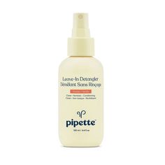 Pipette’s Leave-In Detangler loosens knots and snarls without any residue or stickiness, leaving hair soft and moisturized—no rinsing required. This detangling formula features Pipette’s superhero ingredient, sugarcane-derived squalane, a weightless moisturizing molecule that nourishes hair while helping to keep it soft and resilient. Kids will love the sweet Orange + Vanilla aroma—and you’ll love that it’s 100% plant-derived and free of synthetic fragrances. As with all Pipette products, this c Best Detangler, Apple Cider Vinegar Hair Rinse, Vinegar Hair Rinse, Apple Cider Vinegar For Hair, Accelerate Hair Growth, Type 4 Hair, Detangler Spray, Hair Rinse, Hair Detangler