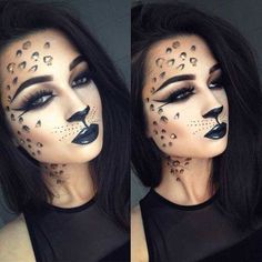 23 Pretty and Easy Halloween Makeup Looks | StayGlam Beautiful Halloween Makeup, Leopard Makeup, Halloweenský Makeup, Halloween Makeup Easy