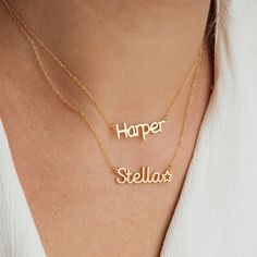 Give a meaningful gift to your child that they will wear every day with our Custom Kid’s Name Necklace. Both dainty and minimalist, this necklace can be personalized with any name and can even include cute symbols to make this jewelry piece more unique. Material: High-Quality Solid 925 Sterling Silver Finish: Sterling Silver ∙ 18K Gold ∙ Rose Gold Dimensions: Depending on your font choice, height sizes range from 3mm to 4mm lowercase SKU: HH-NH02F87 New Big Sister Gifts, Cute Symbols, Big Sister Gifts, Dainty Diamond Necklace, Letter Pendant Necklace, Nameplate Necklace, Handmade Kids, Custom Name Necklace, Initial Jewelry