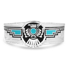 Carry the spirit of the Thunderbird with you with this stunning bracelet. The silver tone bracelet features a depiction of a thunderbird on the top of the cuff with the wings wrapping around your wrist complemented by Southwestern design. Highlighting the details in the cuff are deep black and turquoise paint to add a bold look to the cuff. One size fits most. Montana Armor Protective Coating Made in the USA Hand painted Turquoise Paint, Bling Jacket, Western Bracelets, Boys Cowboy Boots, Girl Cowboy Boots, Twisted X Boots, Turquoise Painting, Spur Straps, Western Lifestyle