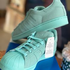 Tiffany Blue 7.5 Suede Adidas Brand New, Never Worn, Blue Low-top Custom Sneakers With Perforated Toe Box, Blue Textured Slip-on Sneakers, Blue Synthetic Sneakers With Rubber Waffle Outsoles, Blue Sneakers With Textured Sole For Spring, Blue Sneakers With Rubber Waffle Outsoles, Blue Sneakers With Textured Sole For Sports, Blue Sneakers With Perforations And Round Toe, Turquoise Low-top Sneakers For Streetwear, Blue Perforated Round Toe Sneakers