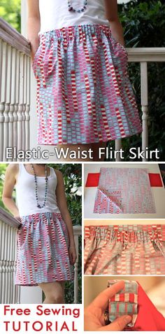 an easy to sew skirt is shown with instructions for how to make it