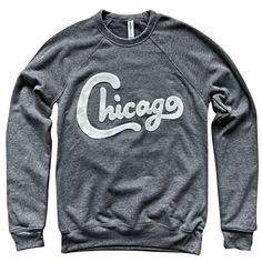 THE STORY For years, we've been wanting to create non-screenprinted, premium, unique, vintage-inspired sweatshirts that are different from anything we've done before. Though it was many years in the making, we're obsessed with what we've come up with. Taking inspiration from old Chicago travel advertisements and pennants, the script lettering is simple but definitely has a vintage flare. The wool felt appliqué is the same material that were used on sports emblems and caps back in the day. As alw Vintage Pre-shrunk Sweatshirt For Fan Merchandise, Vintage Pre-shrunk Sweatshirt For Fans, Pre-shrunk Vintage Sweatshirt For Fans, Retro Crew Sweatshirt With Screen Print, Retro Crew Neck Sweatshirt With Screen Print, Retro Cotton Sweatshirt With Screen Print, Vintage College Sweatshirt With Text Print, Vintage Sweatshirt With Lettering In Relaxed Fit, Vintage Fan Merchandise Graphic Sweatshirt