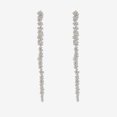 925 sterling silver, cubic zirconia measurement: 69.86mm/2.75in Cubic Zirconia, Sterling Silver Earrings, Silver Earrings, 925 Sterling Silver, Sterling Silver, Silver