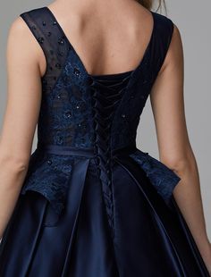 Ball Gown Peplum Quinceanera Formal Evening Dress V Neck Sleeveless Floor Length Lace with Bow(s) Beading Blue Quinceanera, Dresses Quinceanera, Formal Evening Dress, Mob Dresses, Prom Dresses Ball Gown, Wedding Bridesmaid Dresses, Formal Evening Dresses, Quinceanera Dresses, Homecoming Dress