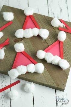 the craft is made with cotton balls and construction paper