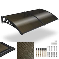 an image of a metal roof with screws and hardware