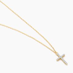 Sometimes the best thing to do is simply believe. Honor your faith with this diamond cross necklace. Length: 16 - 20 inches 16" Chain + 4" Extender Total length 20" Diamond Weight - 0.05cts Cross Height - 13mm Width - 9mm Lobster closure Avoid contact with anything containing derivatives of alcohol MADE WITH LOVE Handcrafted at the time of order by artisan women in India. Hand-wrapped in sustainable, eco-friendly packaging (includes a reusable tin Ella Stein container, muslin cloth pouch, and po Cross Pendant Diamond, Fine Diamond Jewelry, Diamond Cross Pendants, Diamond Cross, Demi Fine Jewelry, Cross Pendant Necklace, Diamond Pendant Necklace, Recycled Sterling Silver, Conflict Free Diamonds