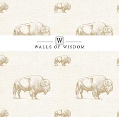 the wallpaper features an image of bisons and rhinos in different sizes, from white to beige