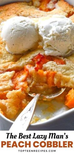 the best lazy man's peach cobbler recipe