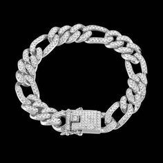 Miami Cuban Bling Iced Out Full AAA Crystal Pave Bracelet With Butterfly Link Chain Hip-Hop Bracelets | Black Diamonds New York Blood Diamonds, Pave Bracelet, Blood Diamond, Miami Cuban, Jewelry Choker, Hip Hop Jewelry, Butterfly Pendant, Metal Bracelets, Black Diamond