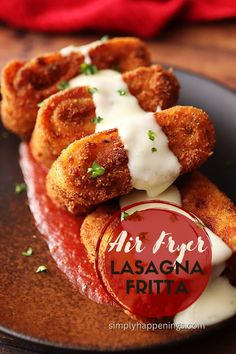 Air Fryer Lasagna Fritta Air Fryer Lasagna, Rolled Lasagna, Fried Lasagna, Recipe For Air Fryer, Copycat Recipes Olive Garden, Deep Fried Appetizers, Olive Garden Copycat, Beef Short Rib Recipes