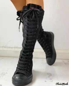 Color: black, Size: US8 Fantasy Make-up, Tall Lace Up Boots, Canvas Boots, Grunge Goth, Long Boots, Trend Fashion, Lace Up Ankle Boots, On The Side, Black Ankle Boots