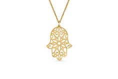 "Since ancient times in east culture Hamsa was considered a very strong amulet and also brought good luck and protection from evil to its owner. In our case - unique Hamsa necklace crafted in filigree technique & made of white gold, rose gold or classic yellow gold. A perfect birthday gift or good luck gift for someone you care. ✦ Details -Gold weight: 1.56 grams -Weight: 0.8\" -Height: 1.06\" -Choose the Wheat style chain length: 16''/18''/20'' -Choose between 14k or 18k solid gold -Choose Elegant Bronze Necklace For Ceremonial Use, Symbolic Medallion Jewelry For Ceremonial Occasion, Ornate Brass Necklace Perfect For Gifting, Traditional Pendant Charm Necklaces For Gift, Traditional Pendant Charm Necklace As Gift, Traditional Sterling Silver Jewelry In Gold, Gold Sterling Silver Temple Necklace Gift, Gold Temple Necklace In Sterling Silver As A Gift, Traditional Gold Jewelry In Sterling Silver